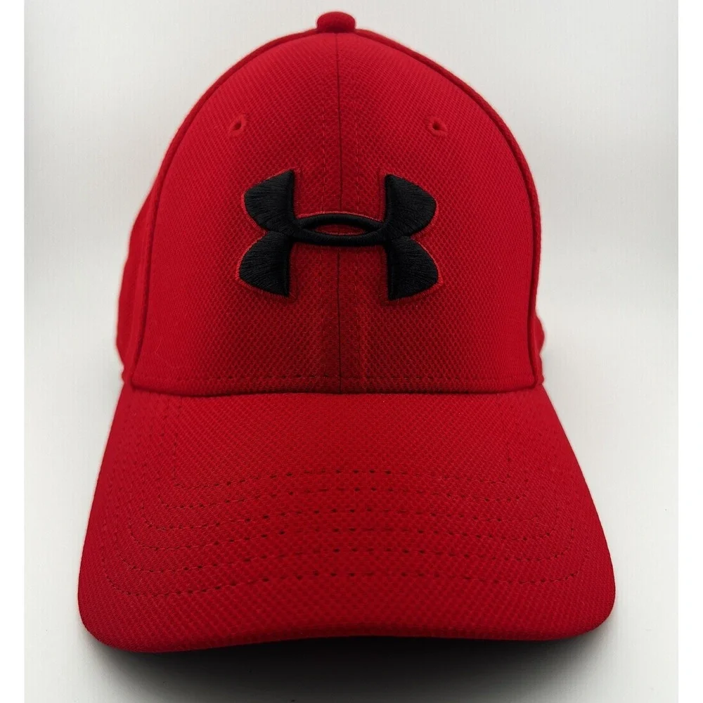 Under Armour Blitzing Stretch Fit Hat L/XL Red Black UA Classic Fit Cap